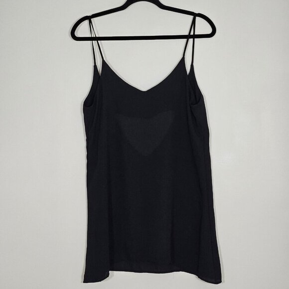 Brandy Melville Cami Top Women OS Black Sheer Spaghetti Straps Flowy Made In USA - Picture 1 of 13